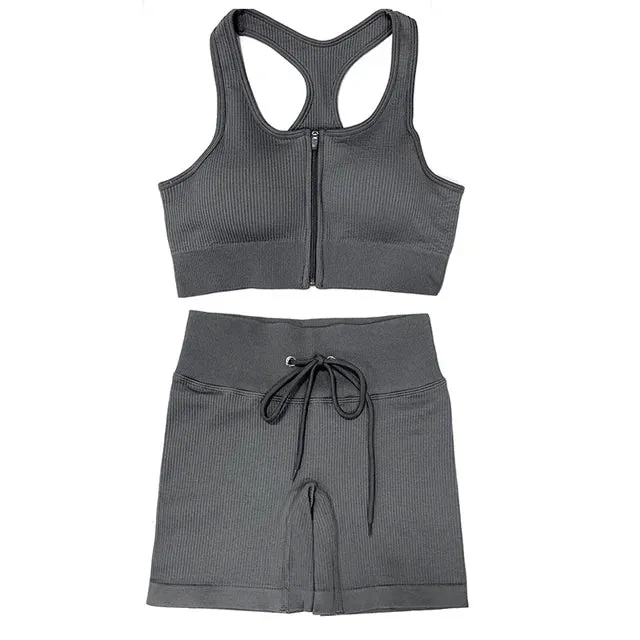 Summer Seamless Yoga Set for Women - Tracksuit Workout Clothes
