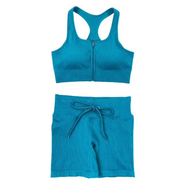 Summer Seamless Yoga Set for Women - Tracksuit Workout Clothes