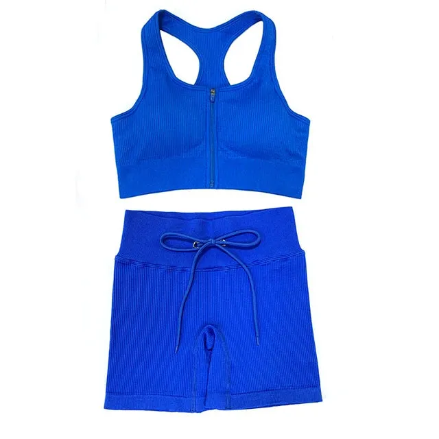 Summer Seamless Yoga Set for Women - Tracksuit Workout Clothes