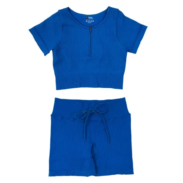 Summer Seamless Yoga Set for Women - Tracksuit Workout Clothes