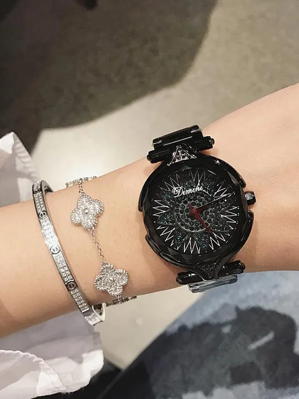 Sunflower Pattern Stainless Steel Women's Watch