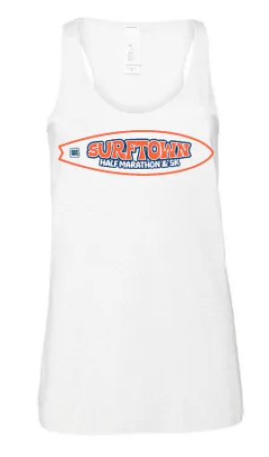 Surftown Women's Jersey Muscle Tank in White