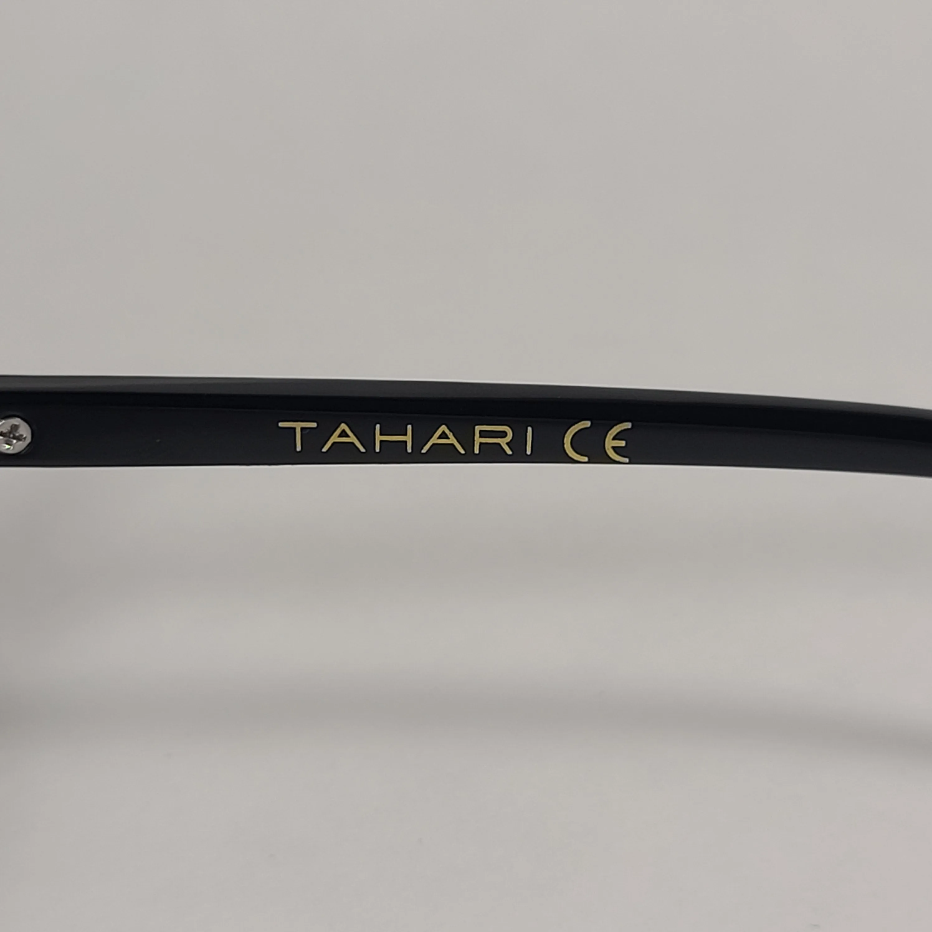 Tahari Cat Eye Square Sunglasses Shiny Black Frame Gray Smoke Gradient Lens TH769 OX