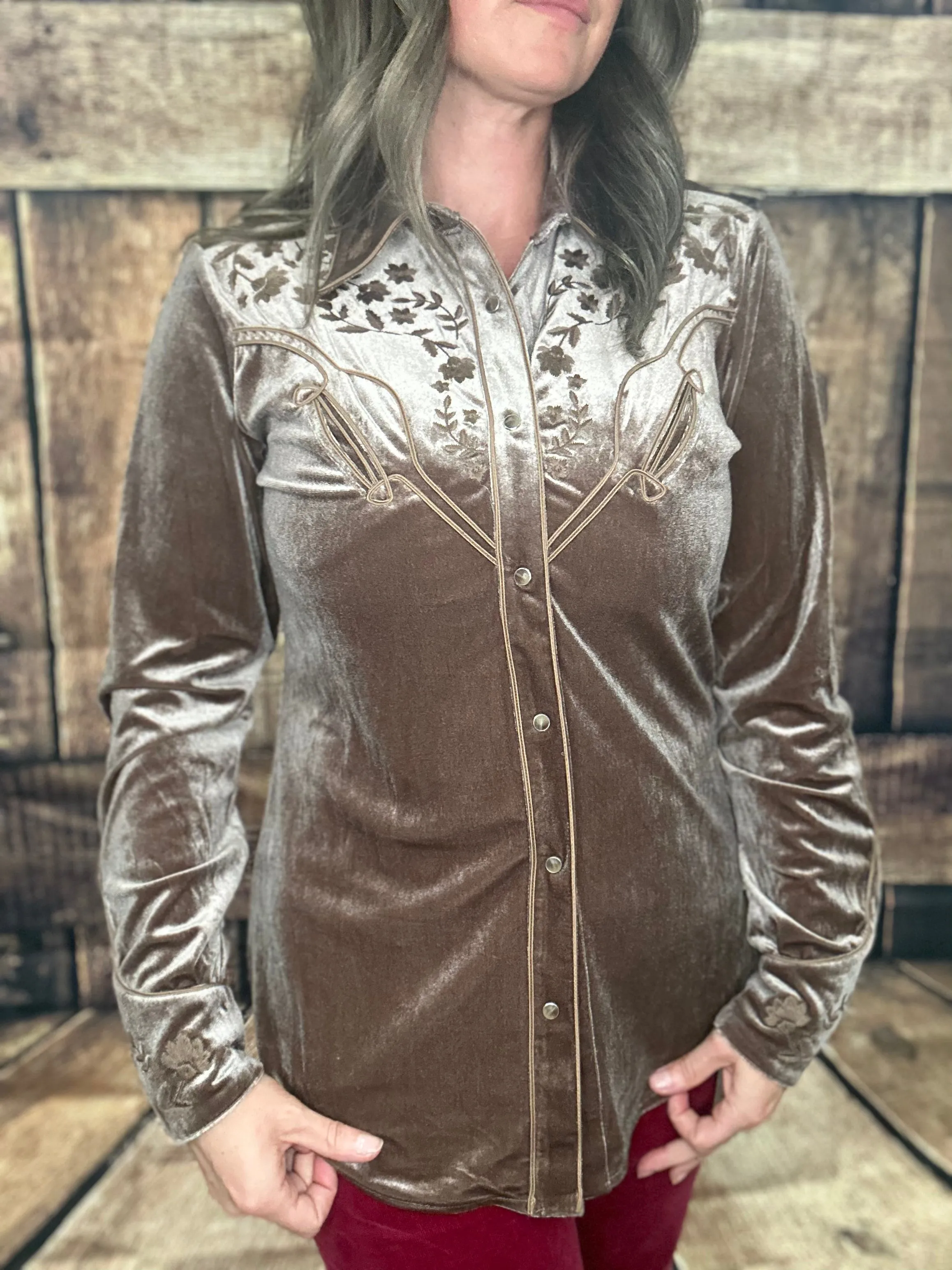 Tasha Polizzi Stonebridge Velvet Pearl Snap Shirt