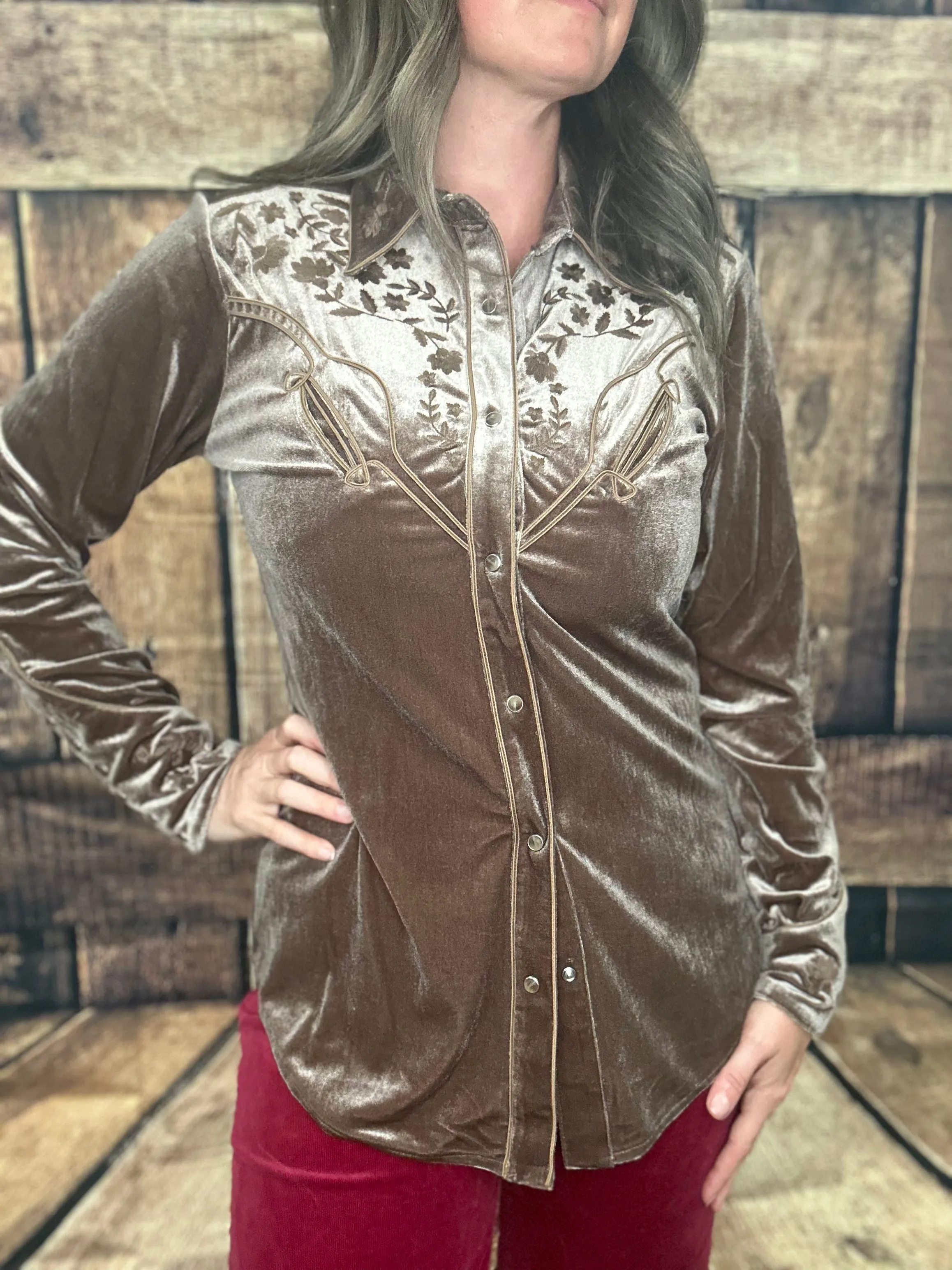 Tasha Polizzi Stonebridge Velvet Pearl Snap Shirt
