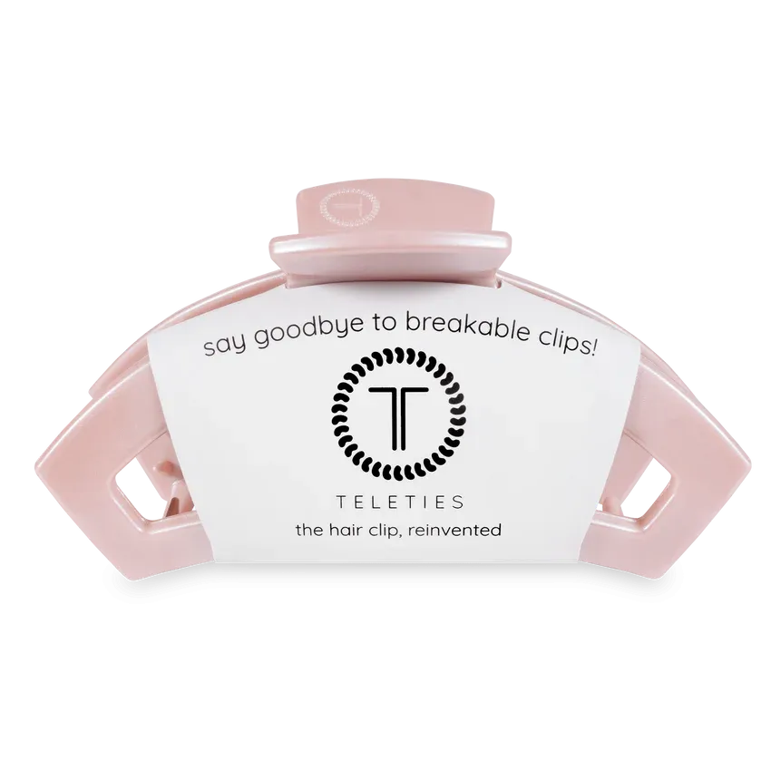 TELETIES | Large Open Hair Clip {Pearly Pink}
