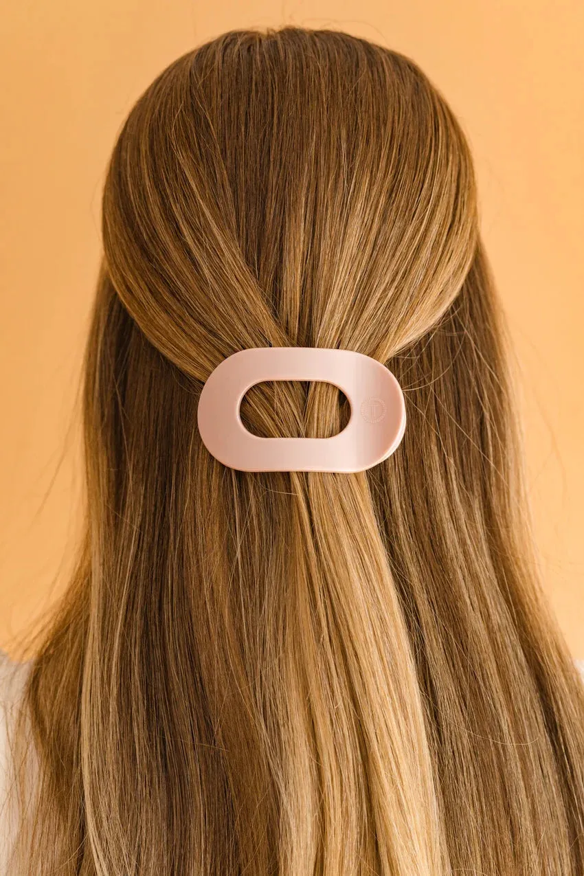 TELETIES | Medium Flat Round Hair Clip {Pearly Pink}