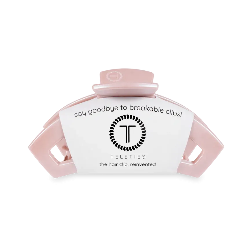 TELETIES | Medium Open Hair Clip {Pearly Pink}