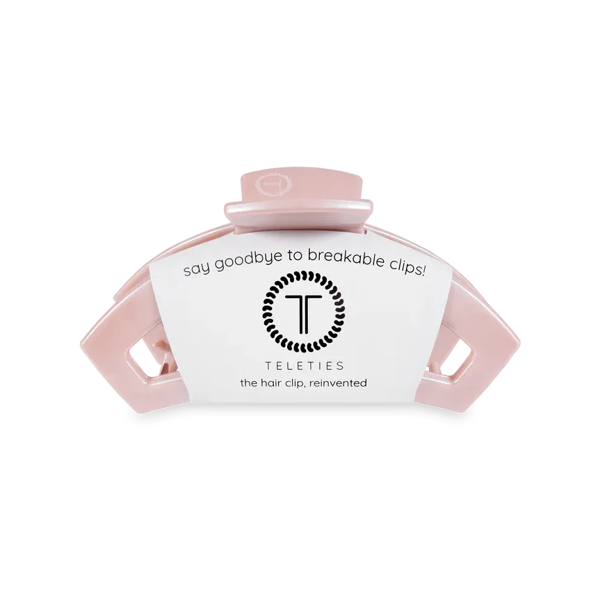 TELETIES | Small Open Hair Clip {Pearly Pink}