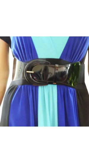 The Black Patent Leather Stretchy Belt