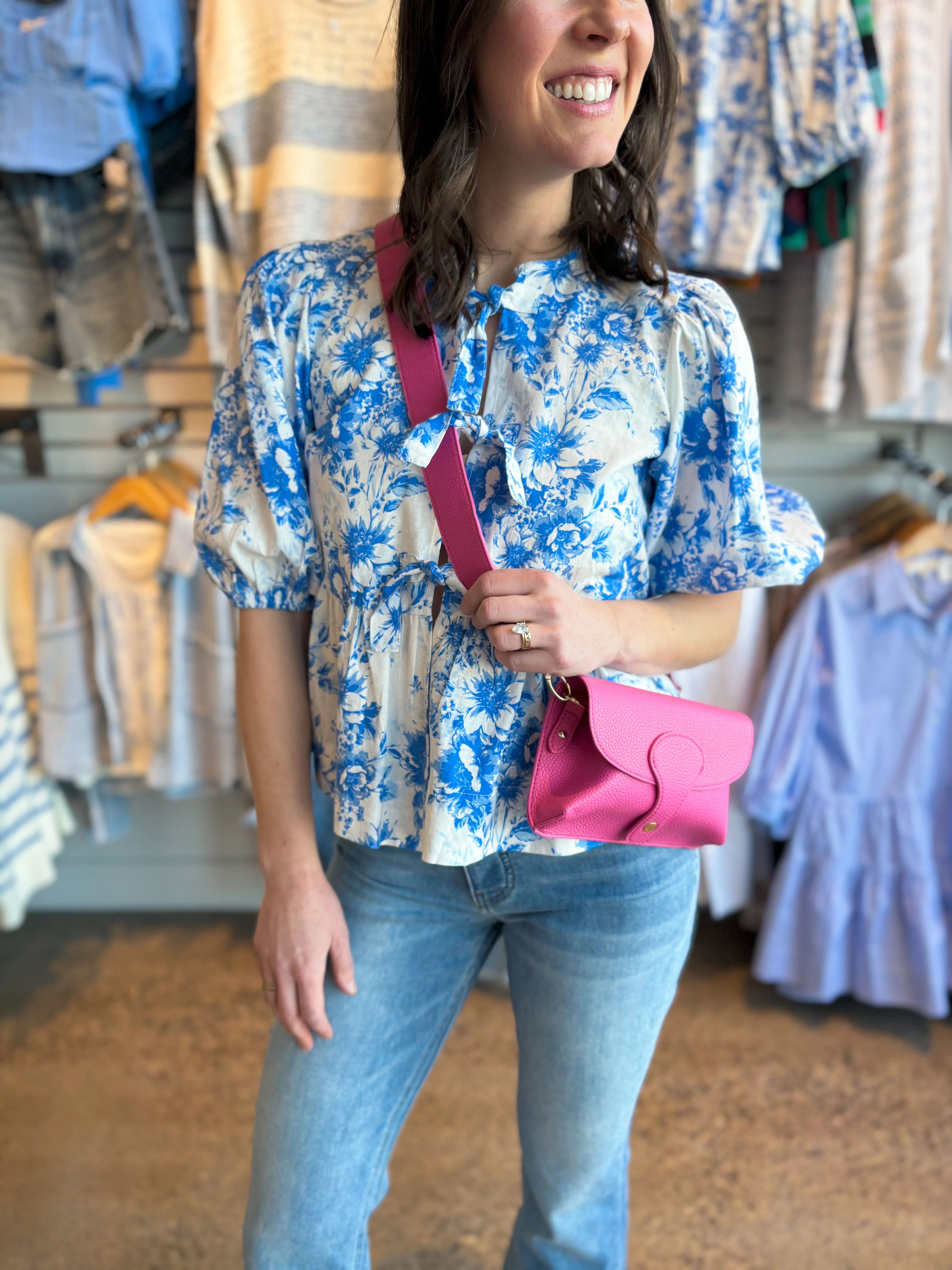 The Carrie Cropped Floral Blouse