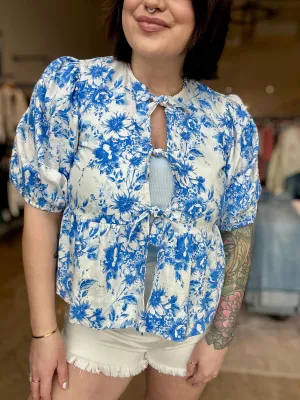 The Carrie Cropped Floral Blouse