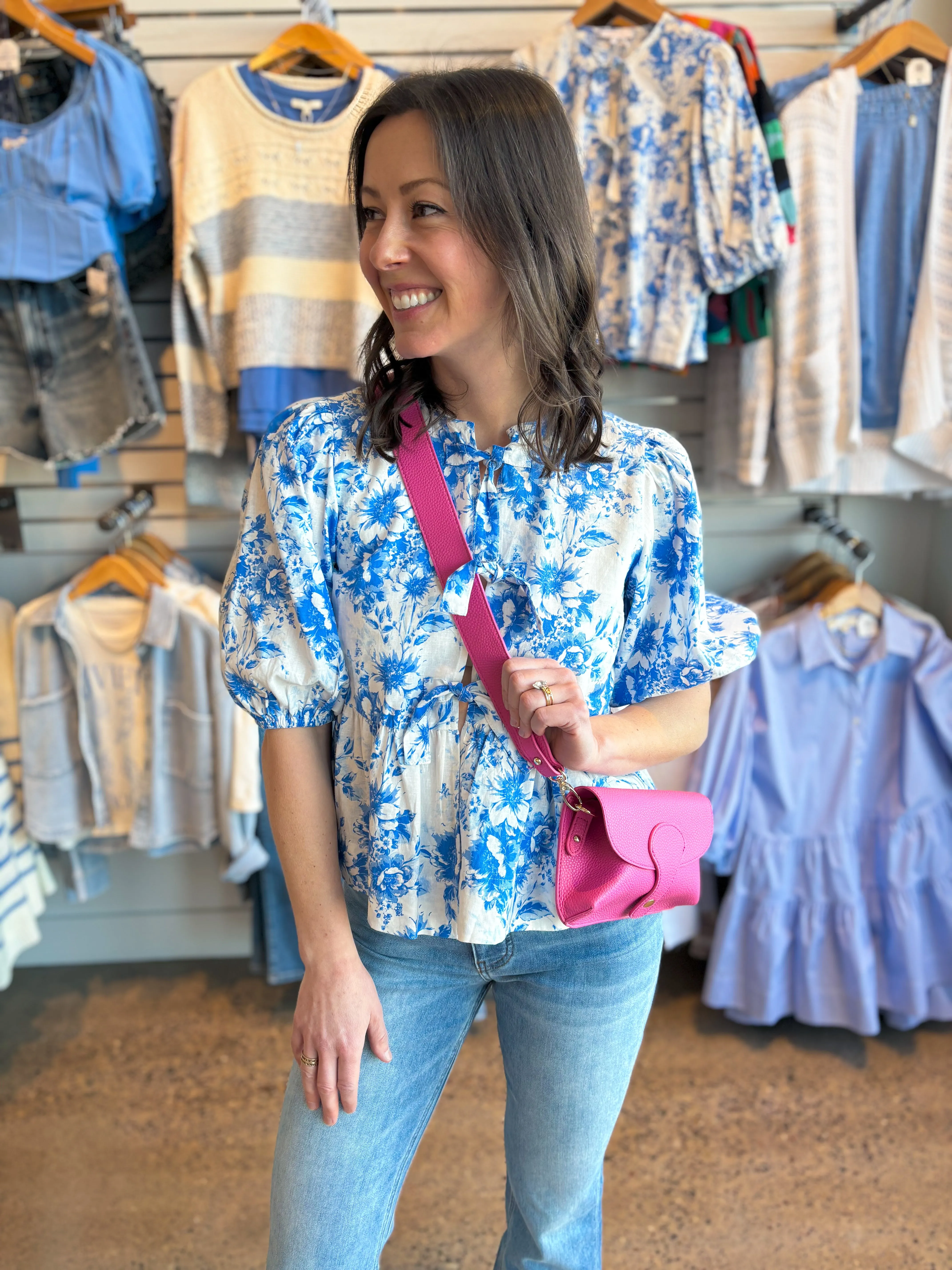 The Carrie Cropped Floral Blouse