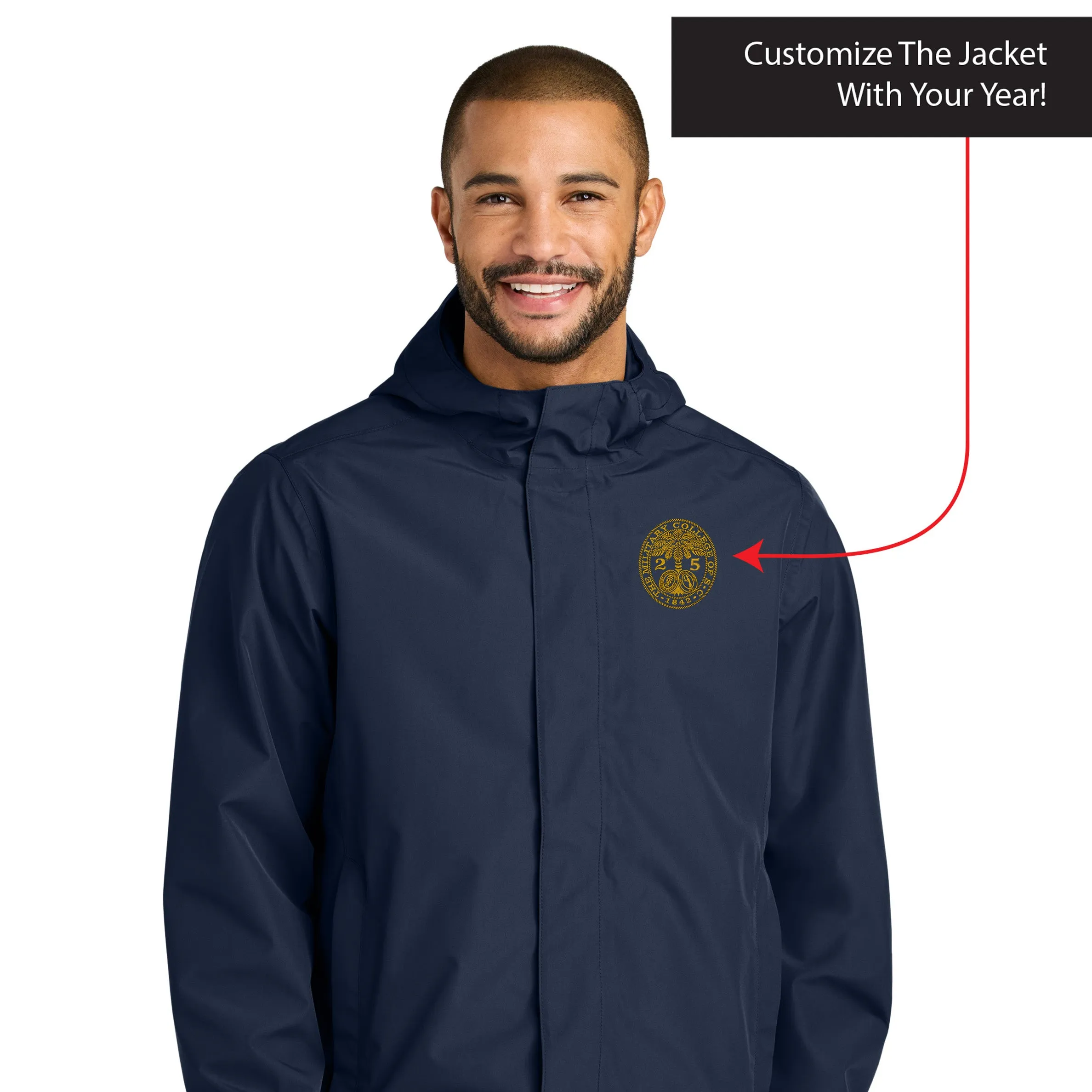 The Citadel, Customizable (Your Year) Ring Bezel Design, Port Authority® C-FREE® Rain Jacket