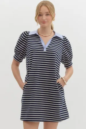 The Luxe in Lavender Dress - Navy