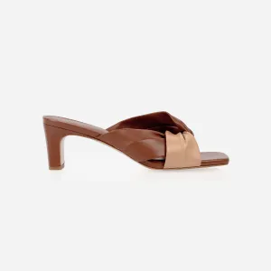 The Margot Heeled Sandal Pecan and Fauna