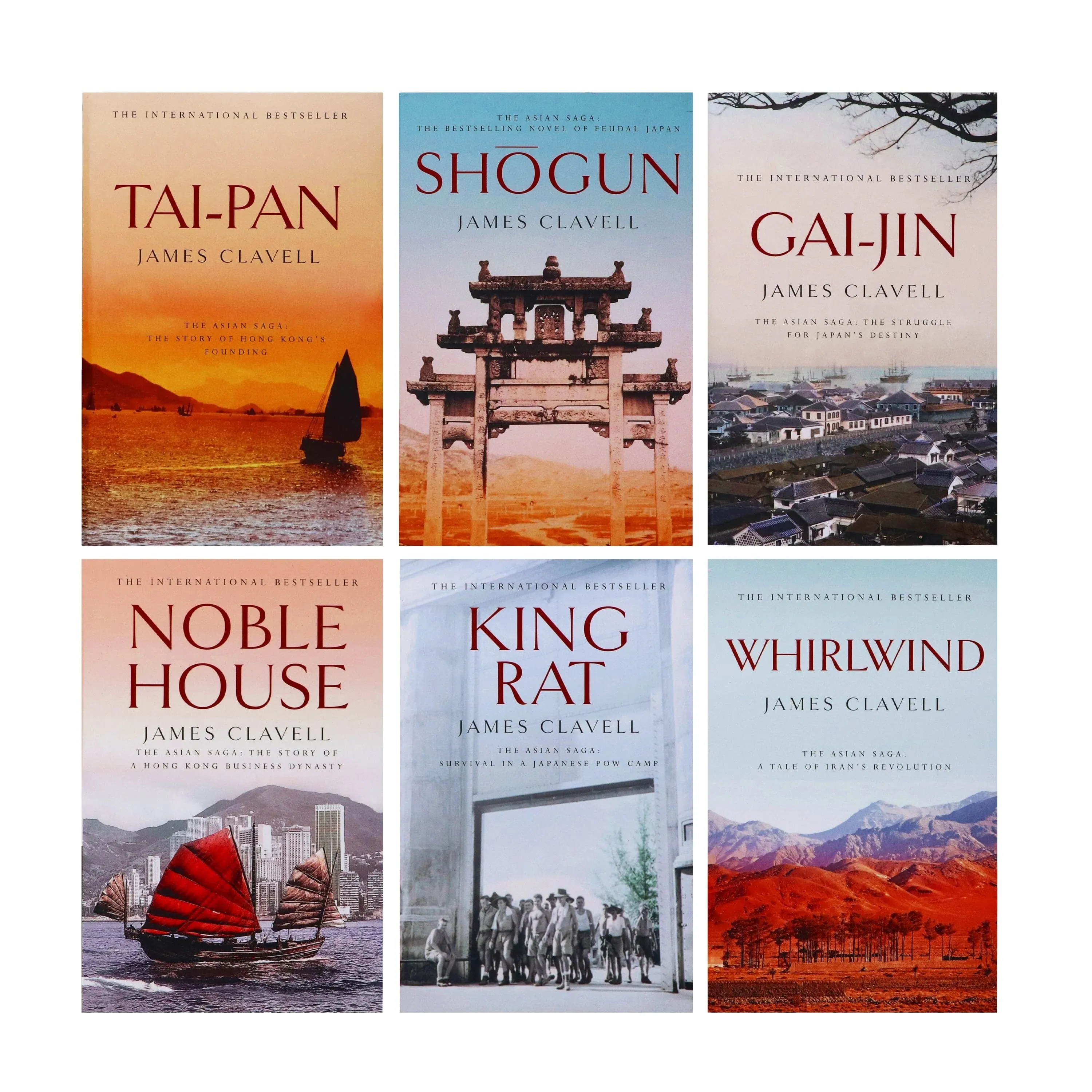 The Novels of Asian Saga Series 6 Books Collection Set By James Clavell(Shogun, Tai-Pan, Gai-Jin)