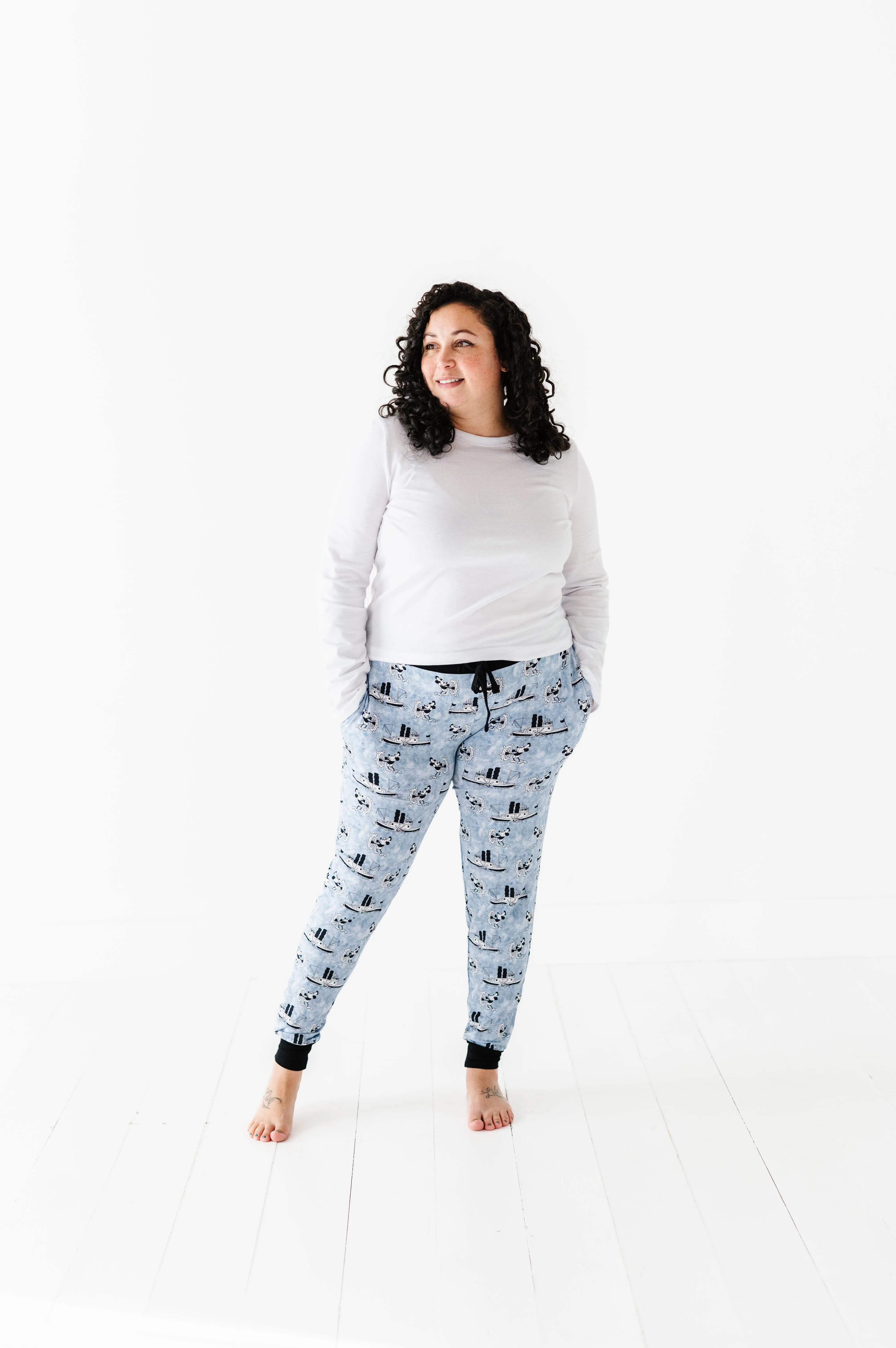 The Sleepy Sloth Mickey Mouse Steamboat Williie Print Women's Sleepy Pants Pajama Bottoms