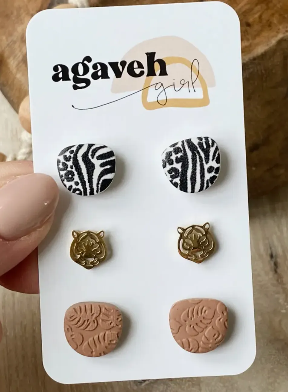 The Tiger Earrings - 3 pack