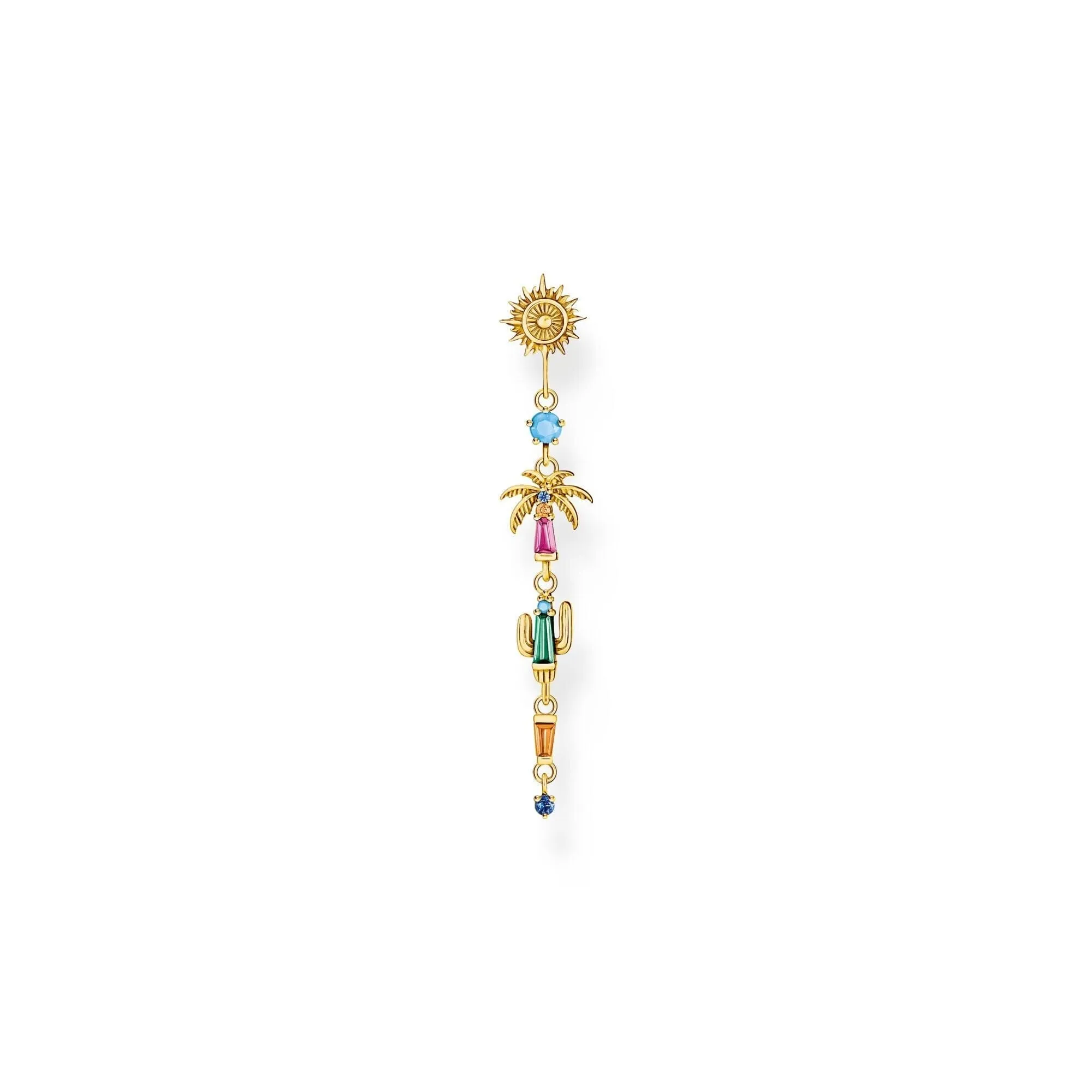 THOMAS SABO Single earring with colourful sun, palm tree & cactus