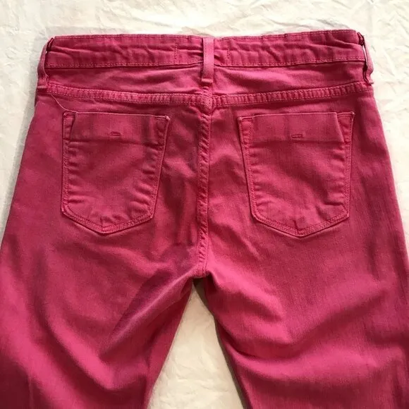 Three Dots Women's Hot Pink Jeans 29 Stretch Skinny Straight Leg Mid Rise