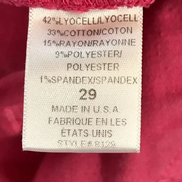 Three Dots Women's Hot Pink Jeans 29 Stretch Skinny Straight Leg Mid Rise