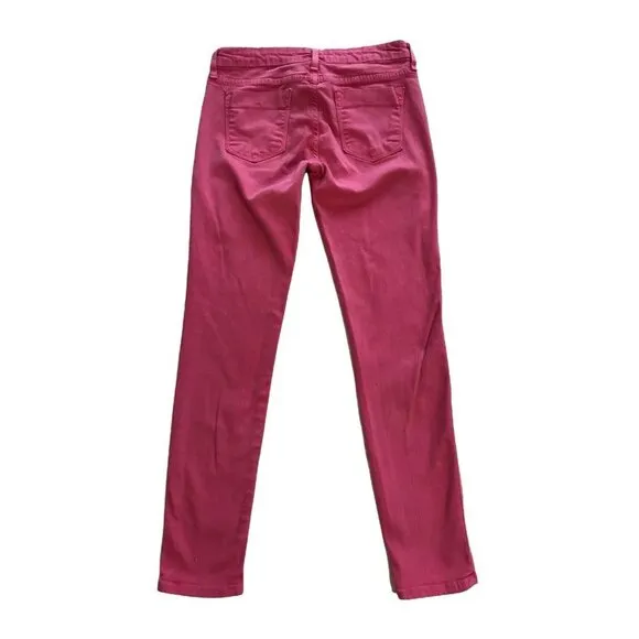 Three Dots Women's Hot Pink Jeans 29 Stretch Skinny Straight Leg Mid Rise
