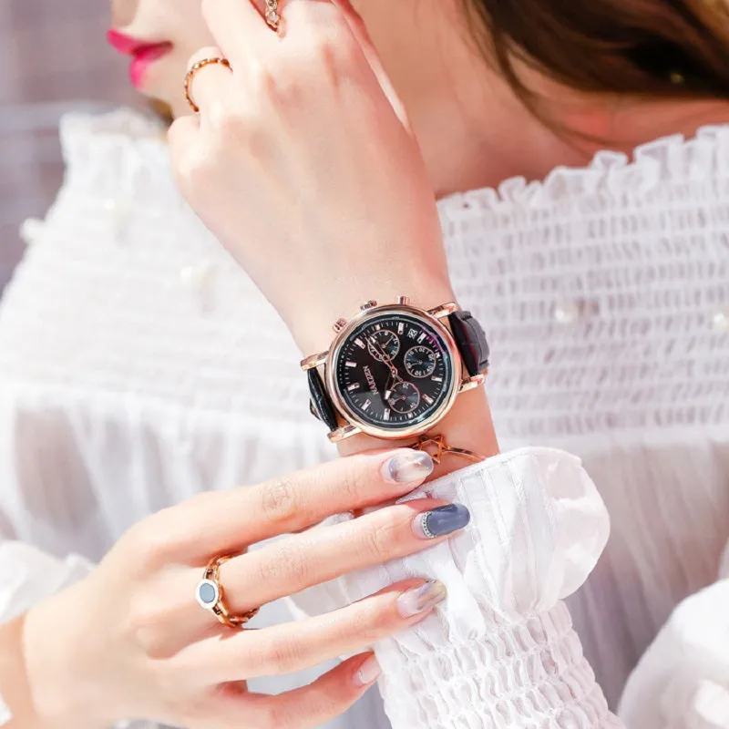 Three Eyes With Calendar Women's Watch