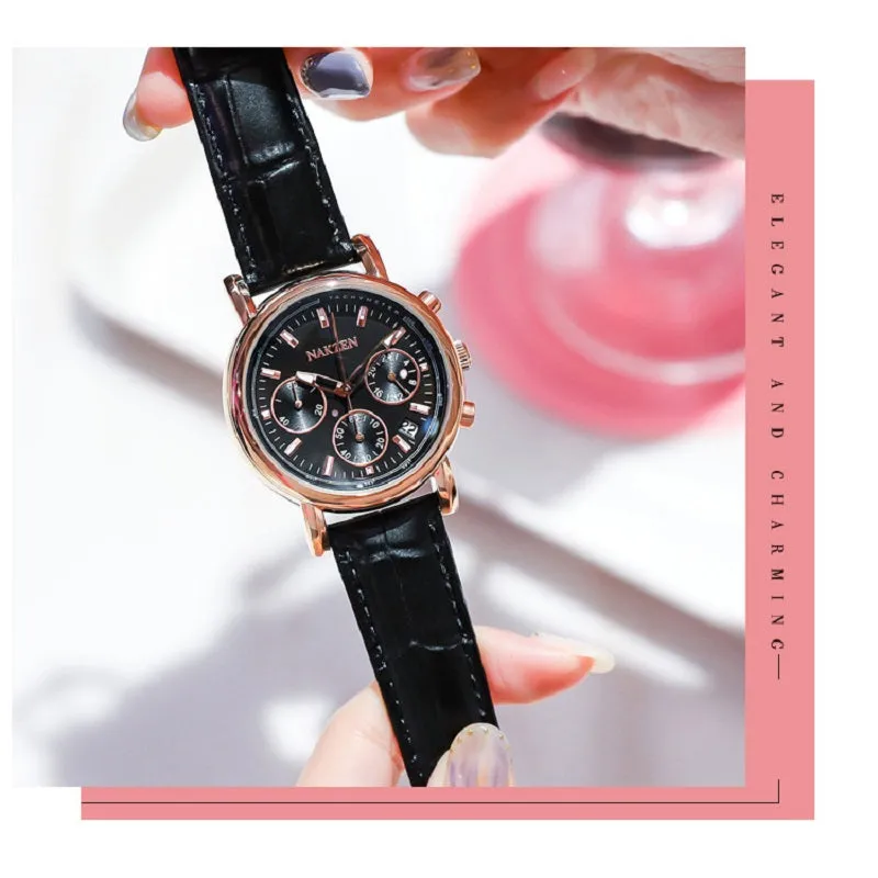 Three Eyes With Calendar Women's Watch
