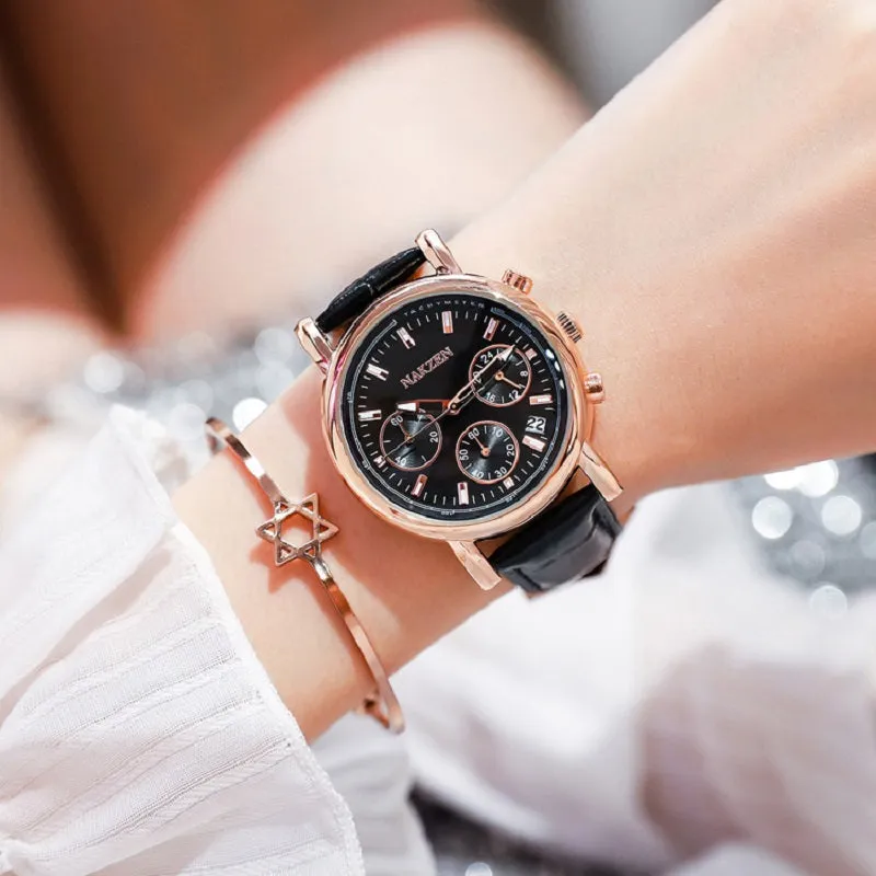 Three Eyes With Calendar Women's Watch