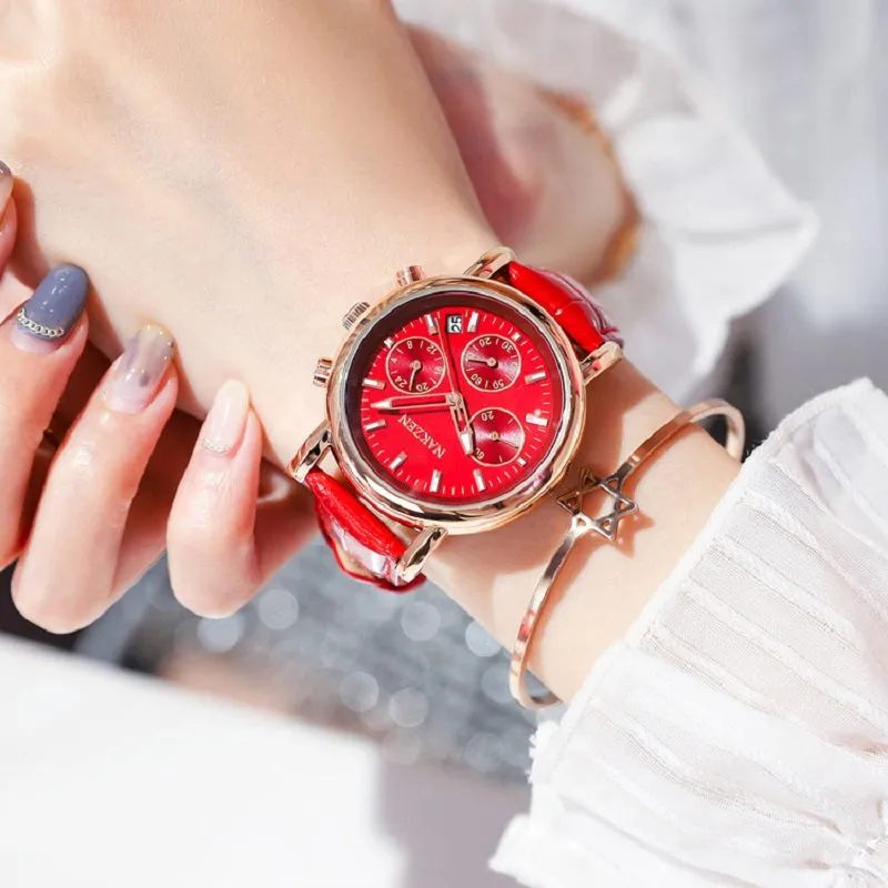 Three Eyes With Calendar Women's Watch