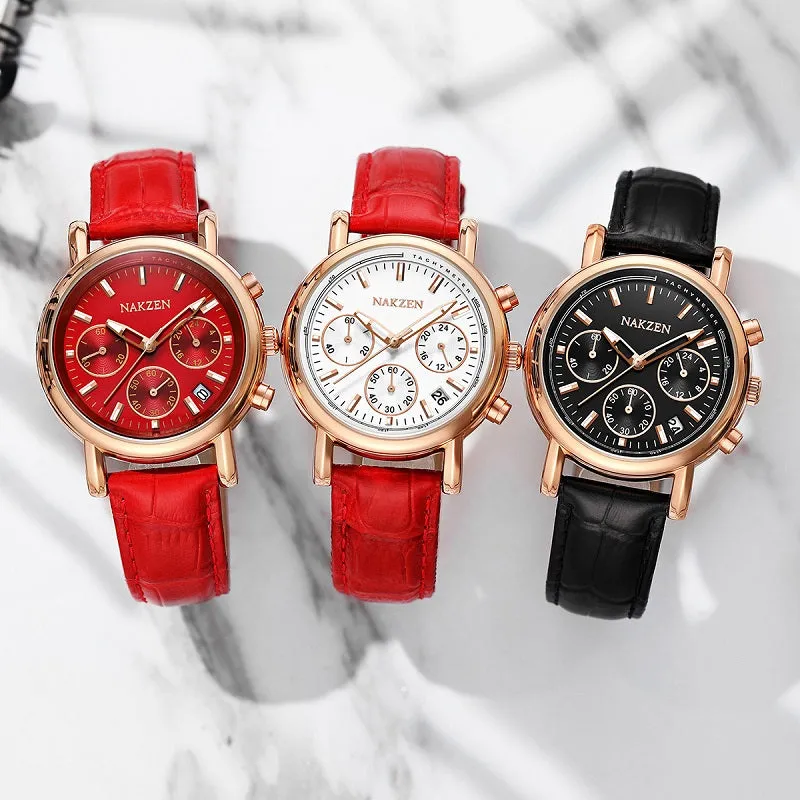 Three Eyes With Calendar Women's Watch