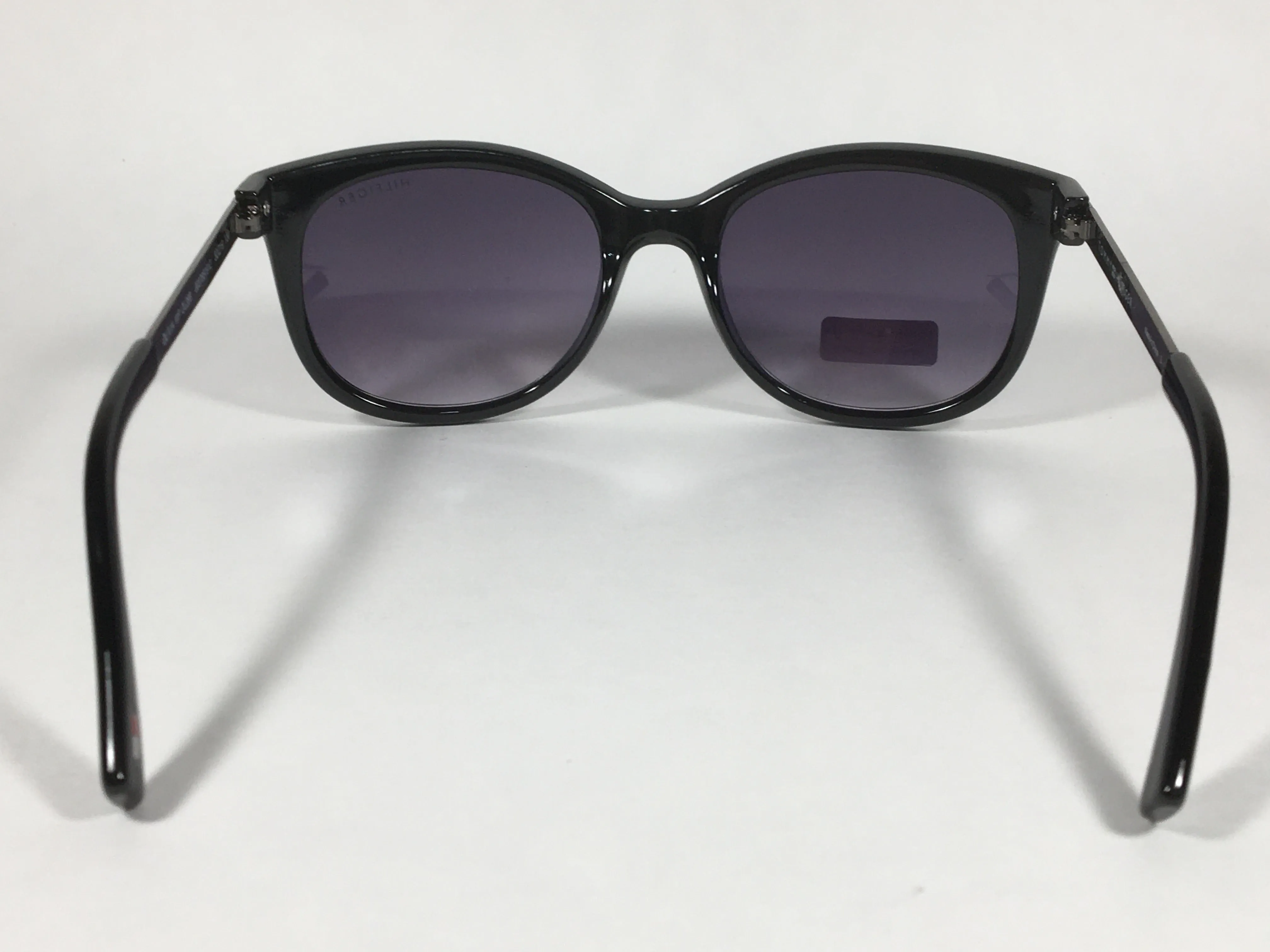 Tommy Hilfiger Olivia Square Sunglasses Shiny Black and Gunmetal Gray Frame Gray Gradient Lens OLIVIA WP OL269