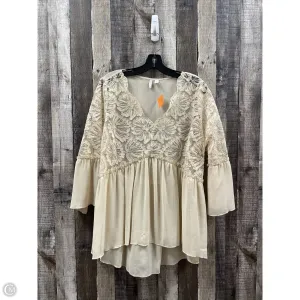 Top 3/4 Sleeve Basic By Cato In Tan, Size: Xl