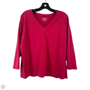 Top Long Sleeve Basic By Chicos In Pink, Size: 2