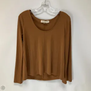 Top Long Sleeve By Cmc In Brown, Size: S