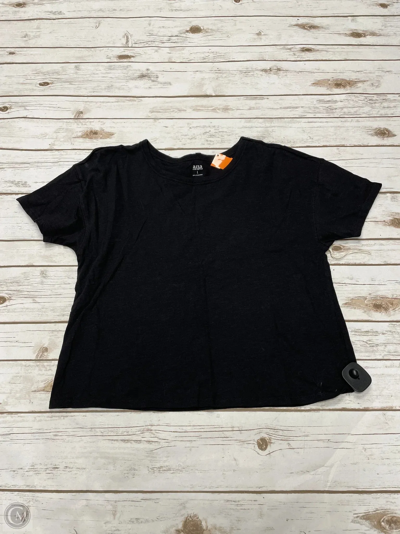 Top Short Sleeve Basic By Ana In Black, Size: L