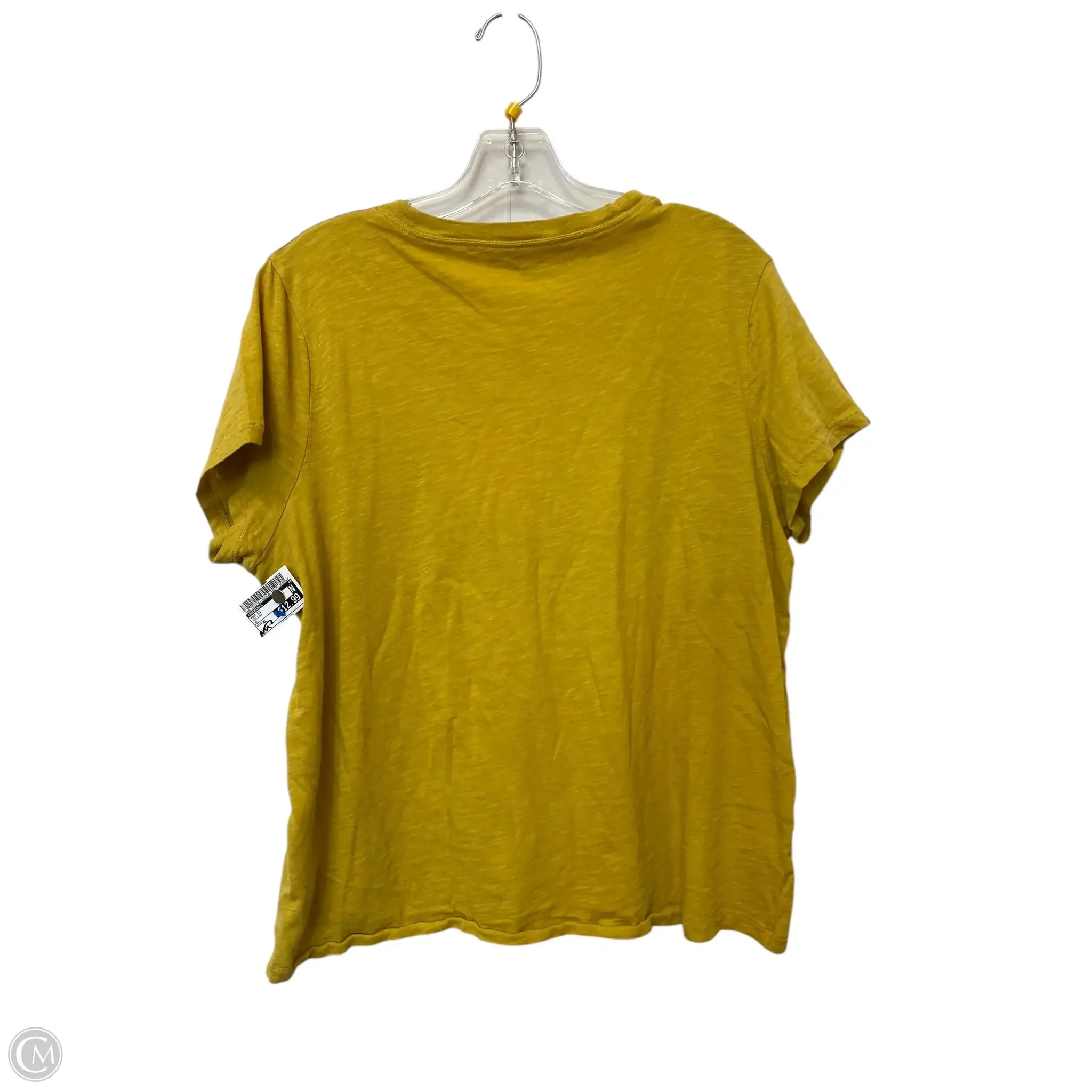 Top Short Sleeve By Madewell In Yellow, Size: Xl