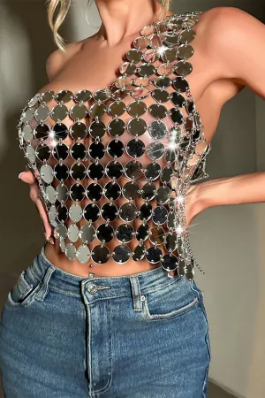 TR3006 Sequins Chain Top