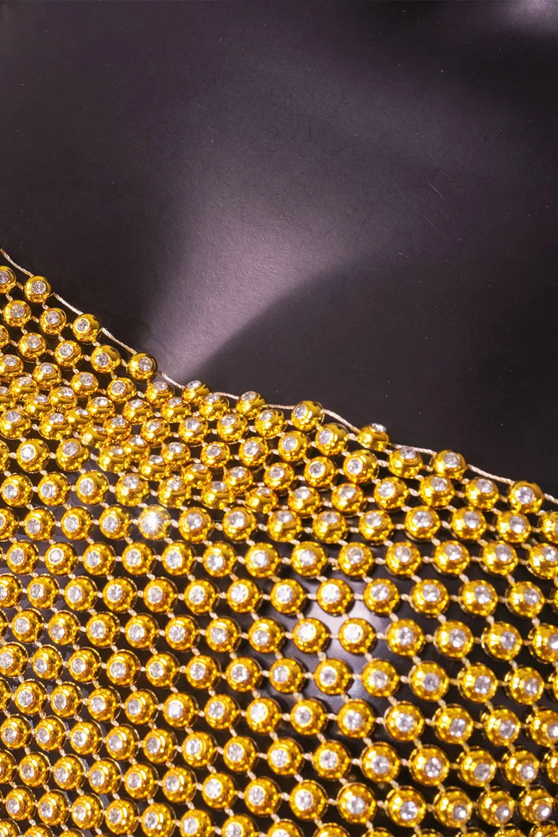 TR3021 Rhinestones Mesh Camis Tops