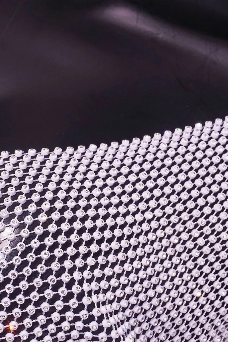 TR3025 Fishnet Rhinestones Shirt Top