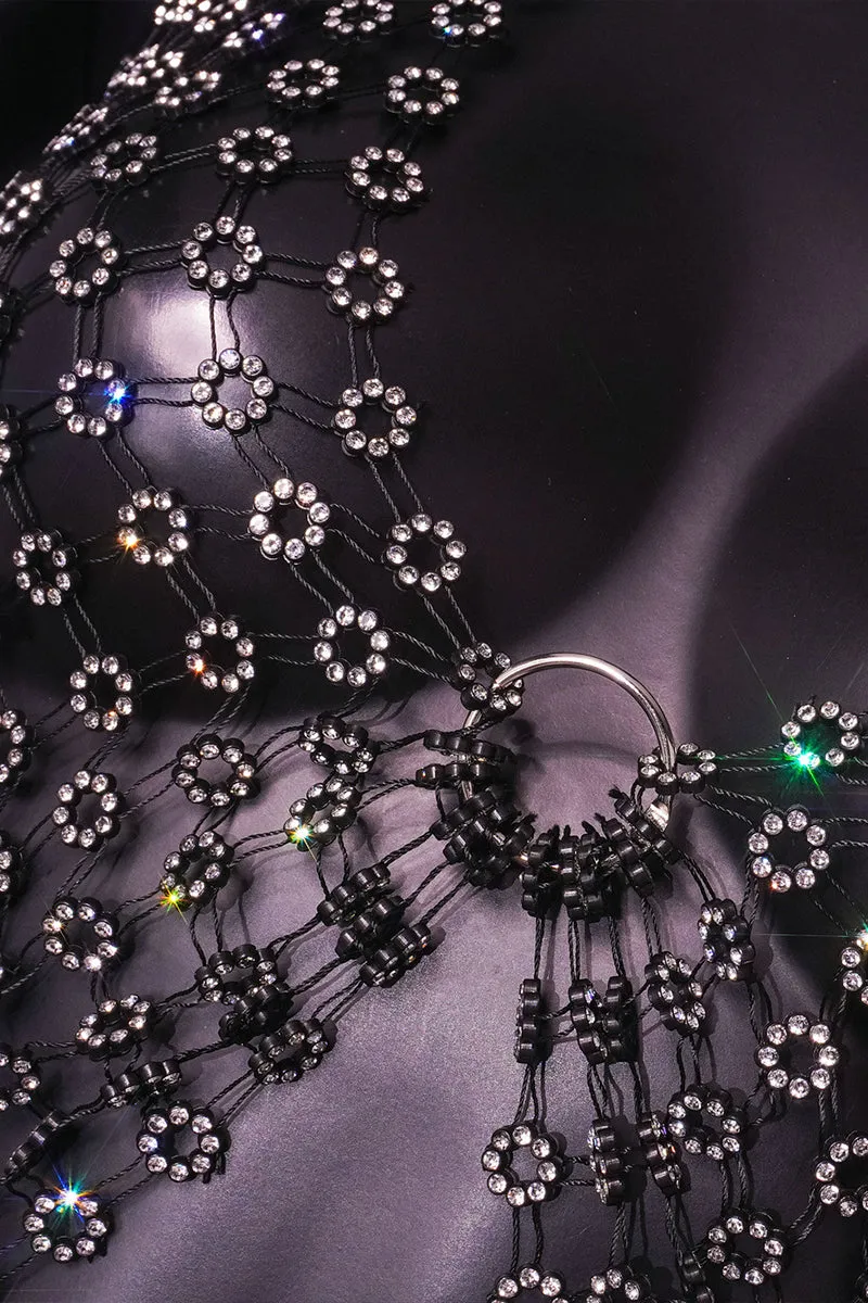 TR3034 Rhinestones Halter Top