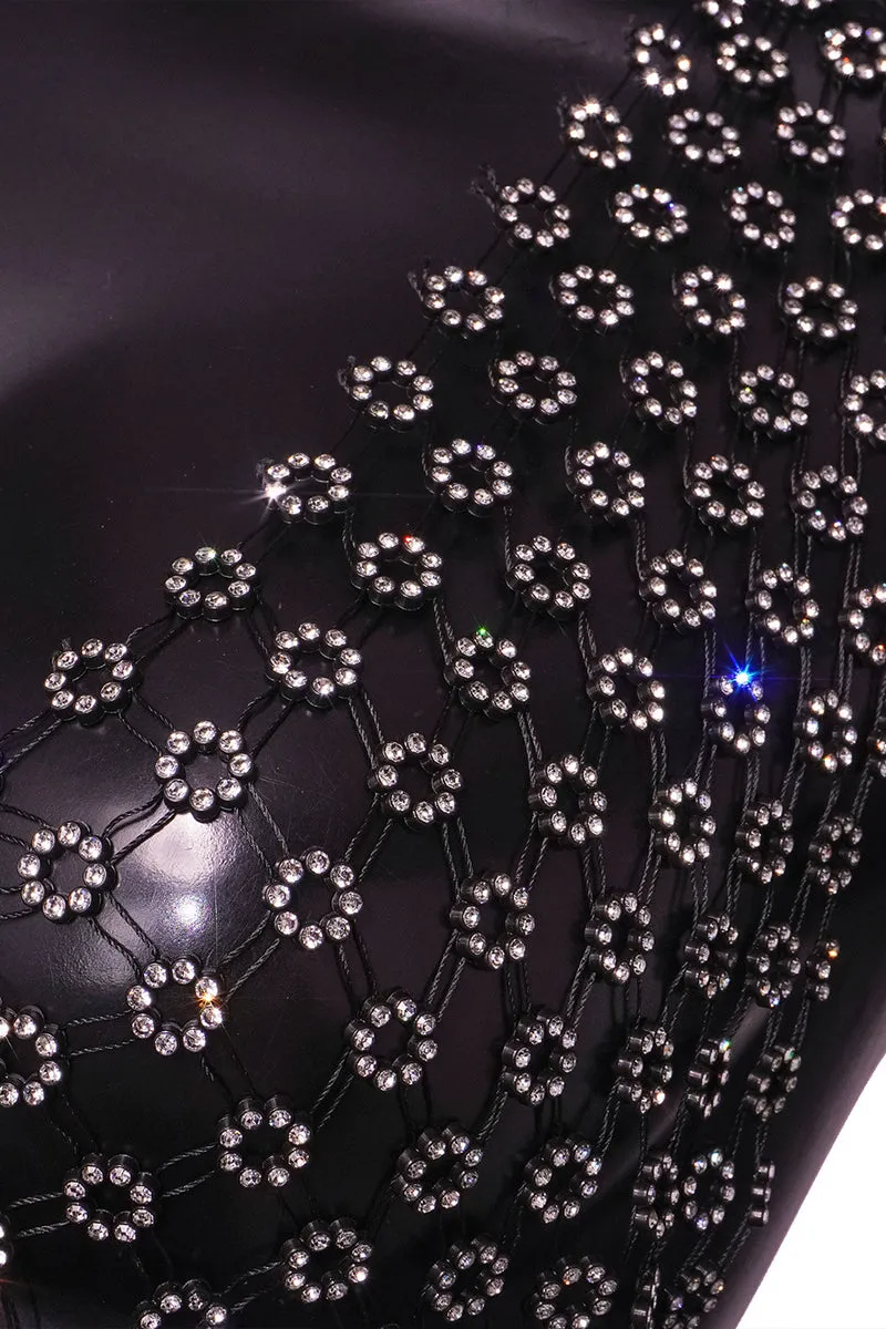 TR3034 Rhinestones Halter Top