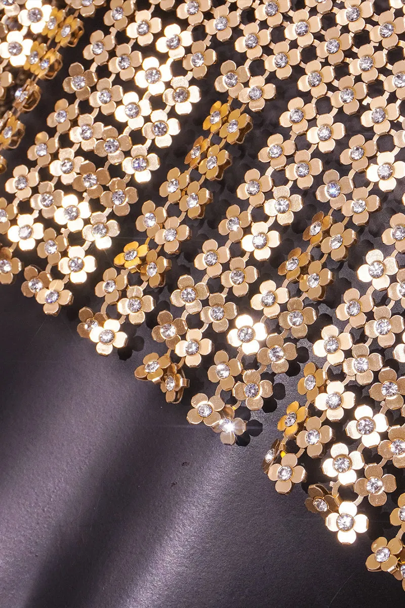 TR3035 Metal Rhinestones Top