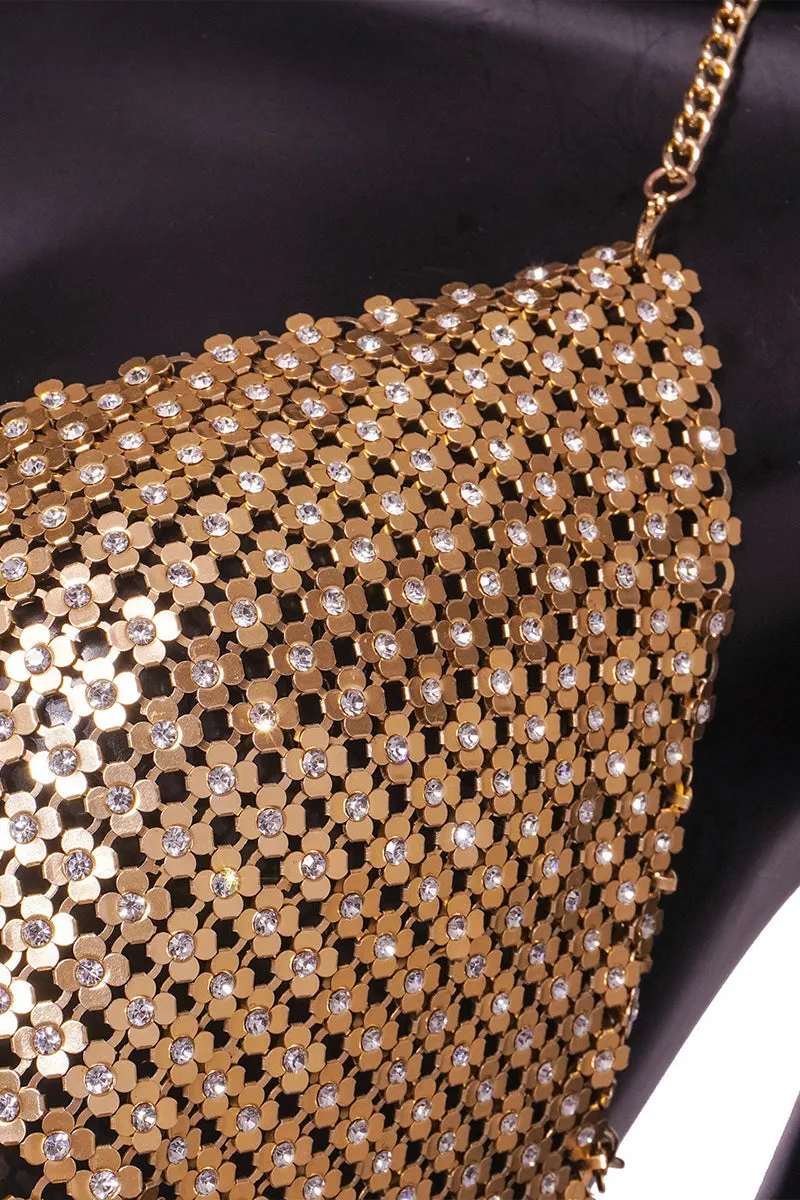 TR3035 Metal Rhinestones Top