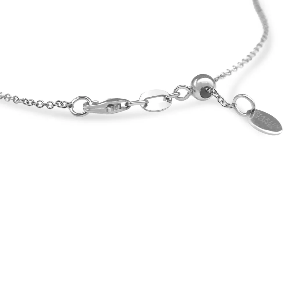 Tsavorite & Diamond Drop Necklace-White Gold