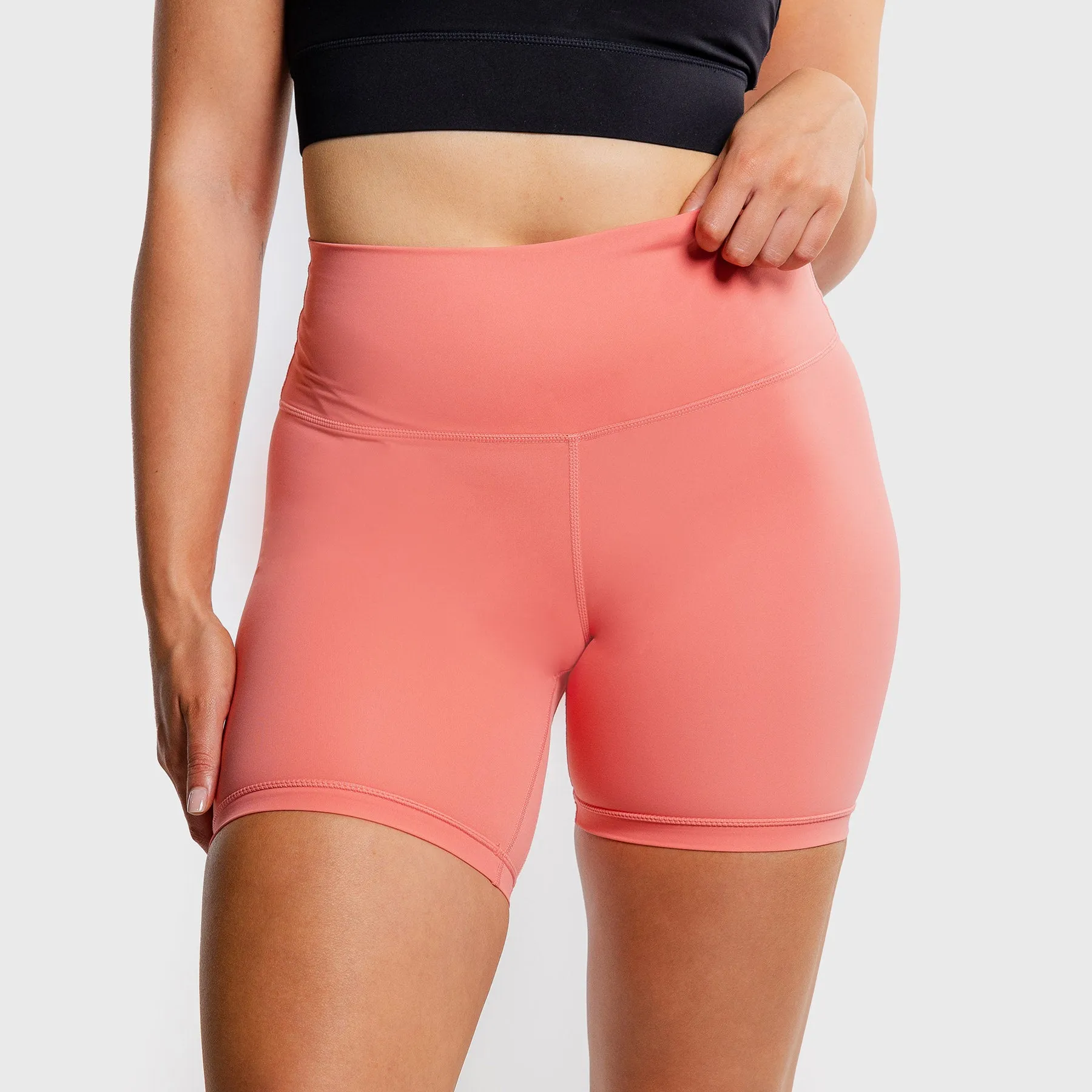 TWL - WOMEN'S HIGH WAISTED EXTRA LONG BALANCE SHORTS - SWEET CORAL