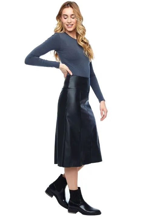 Tyler Madison Gal Vegan Soft Leather Midi Skirt