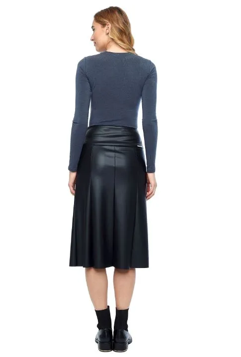 Tyler Madison Gal Vegan Soft Leather Midi Skirt