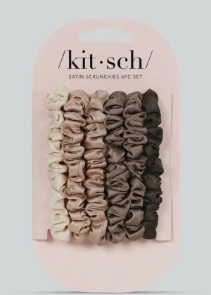 Ultra Petite Satin Scrunchies 6pc - Eucalyptus